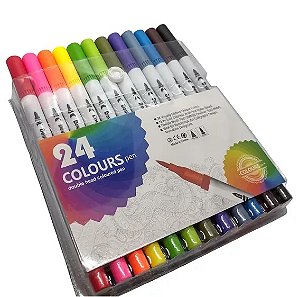 Kit Caneta Dual Brush e Fineline com 24 Cores