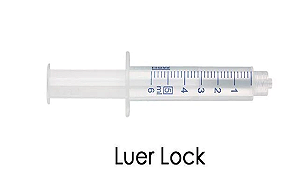 LUER-LOCK PLASTIC SYRINGES 5 ML (POLYETHYLENE BARRELS / POLYPROPYLENE PLUNGERS)