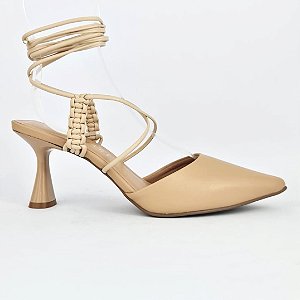 Scarpin nude semi aberto  Caminare Salto alto Flare