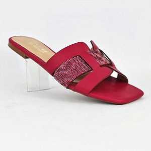 Rasteira pink tira strass Dolcini