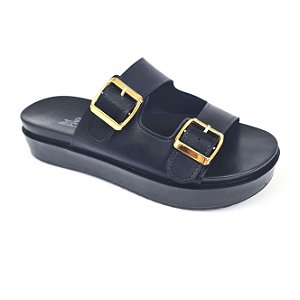 Birken Improviso Preta 2 fivelas douradas