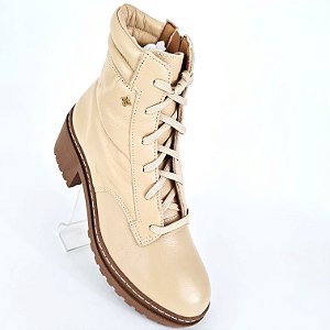 boot creme cadarço Divalentini