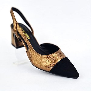 Slingback craquele bronze