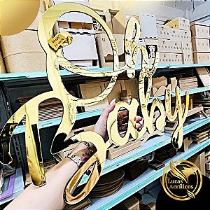 Oh Baby  Acrílico Dourado