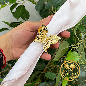 KIT COM 10 PORTA GUARDANAPOS DE BORBOLETA 3D EM ACRÍLICO 5 X 4 CM