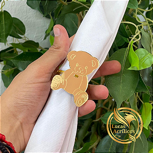 KIT COM 10 PORTA GUARDANAPOS DE URSINHO EM ACRÍLICO 4 X 5 CM