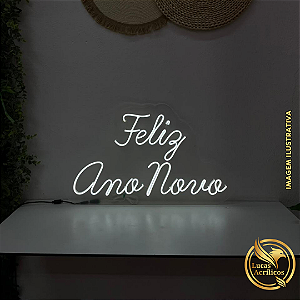 FELIZ ANO NOVO EM LED 59 X 35 CM