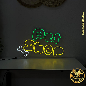 PET SHOP EM LED PERSONALIZADO 60 X 44 CM