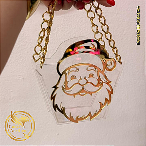 CESTA EM ACRÍLICO PAPAI NOEL 15X13 CM