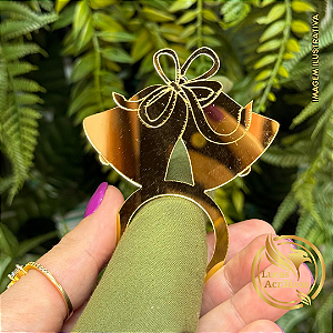 KIT COM 10 PORTA GUARDANAPOS SINOS DE NATAL EM ACRÍLICO