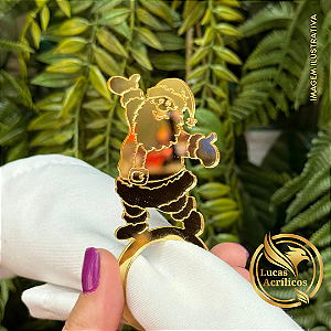 KIT COM 10 PORTA GUARDANAPOS PAPAI NOEL EM ACRÍLICO