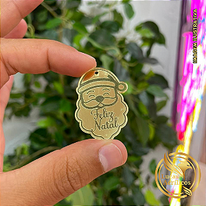 KIT COM 10 TAGS DE NATAL PAPAI NOEL EM ACRÍLICO 4X2,5CM