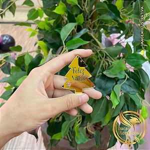 KIT COM 10 TAGS ÁRVORE DE NATAL EM ACRÍLICO 4X4CM