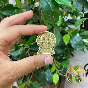 KIT COM 10 TAGS GLOBO DE NEVE EM ACRÍLICO 4X4CM