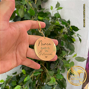 KIT COM 10 CHAVEIROS NUNCA DUVIDE DO SEU POTENCIAL EM ACRÍLICO 4X4 CM