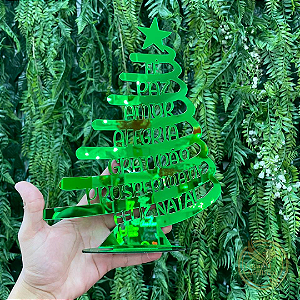 ÁRVORE DE NATAL PALAVRAS EM ACRÍLICO COM REFORÇO MDF 28X20 CM