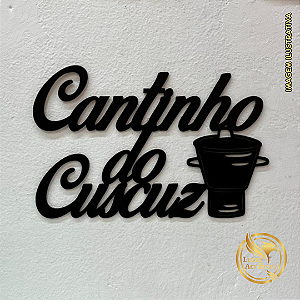 CANTINHO DO CUSCUZ EM MDF PRETO 35X22 CM