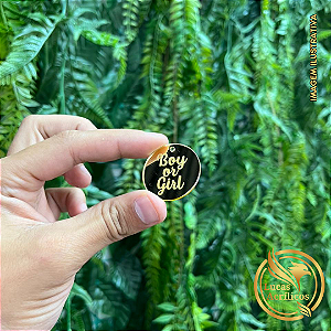 KIT COM 10 TAGS BOY OR GIRL EM ACRÍLICO 3 CM