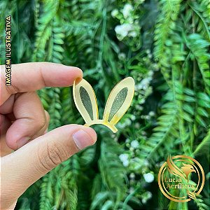 KIT 10 TAGS ORELHAS DE COELHO EM ACRÍLICO 4X3 CM