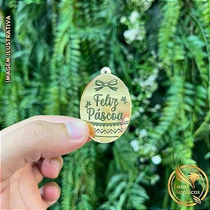 KIT 10 TAGS OVOS DE PÁSCOA EM ACRÍLICO 4X3 CM
