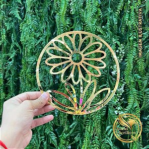 MANDALA DE FLOR EM ACRÍLICO 19X19 CM
