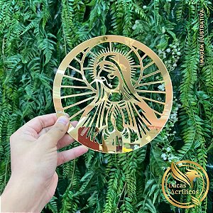 MANDALA NOSSA SENHORA DE GUADALUPE EM ACRÍLICO 19X19 CM