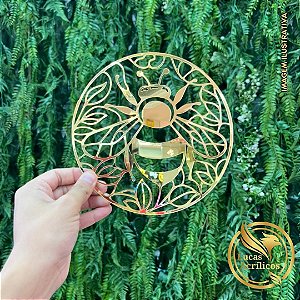 MANDALA DE ABELHA EM ACRÍLICO 19X19 CM