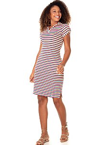 Vestido Júlia Listrado Laranja Hapuk