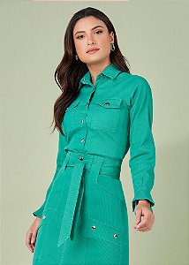 Camisa Sarja Collor Verde Titanium