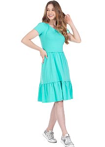 Vestido Amanda Evasê Verde Água Hapuk
