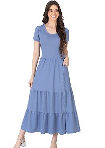 Vestido Elisa Evasê Azul Claro Hapuk