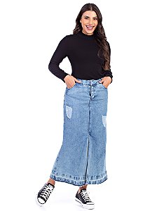 Saia Jeans Fabiana Azul Claro Hapuk