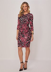 Vestido Tubinho Malha Estampado Titanium