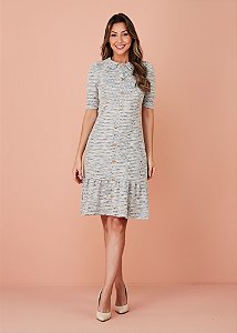 Vestido Poliani Tweed Azul Tatá Martello