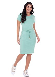 Vestido Nicette Malha Justo Verde Hapuk