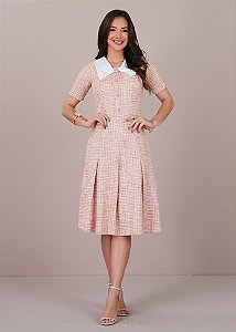 Vestido Antonela Evasê Rosa Tatá Martello