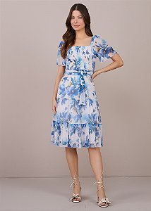 Vestido Marlene Estampado Azul Tatá Martello