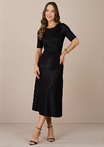Vestido Maraisa Midi Preto Tatá Martello