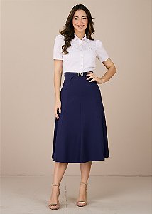 Saia Camille Midi Azul Tatá Martello