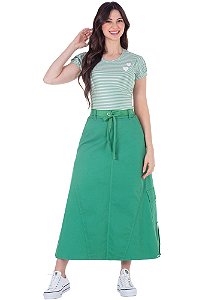 Saia Kerolen Jeans Collor Verde Hapuk