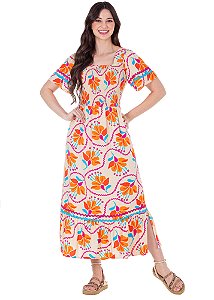 Vestido Solange Estampado Bege Hapuk