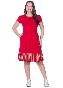 Vestido Elena Malha Vermelho Hapuk