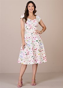 Vestido Jéssica Estampado Rosa Tatá Martello