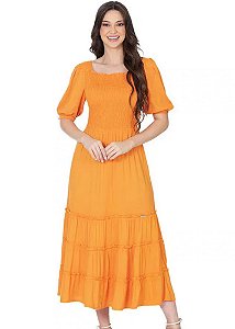 Vestido Olívia Midi Mostarda Hapuk