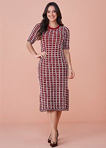 Vestido Alani Tricô Vermelho Tatá Martello