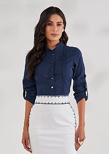 Camisa Detalhe Tomas Azul Titanium