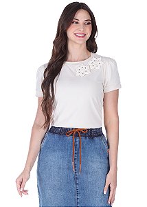 Blusa Heloísa Malha Bege Hapuk