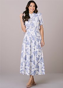 Conjunto Joana Estampado Off-White Tatá Martello