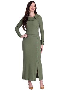 Conjunto Carla Manga Longa Verde Hapuk