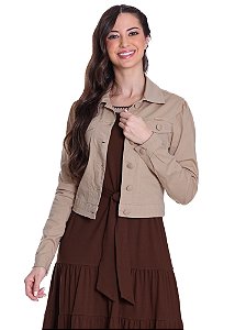 Jaqueta Angelica Jeans Color Bege Escuro Hapuk